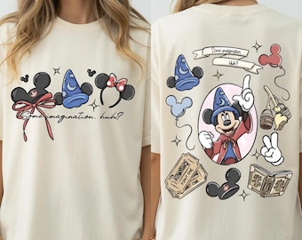 Comfort Colors Mickey Fantasia Sorcerer Shirt, Coquette Bow Disneyworld Trip