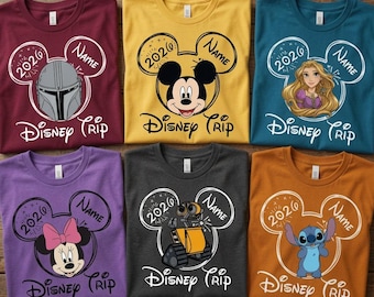 Custom Disney All Characters Shirt, Disney Trip 2026 Shirt, Disneyworld Shirts Disney Tees, Disney Family Shirt, Disneyland Characters Shirt