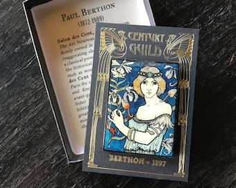 Art Nouveau Enamel Pin - Paul Berthon Salon de Cent
