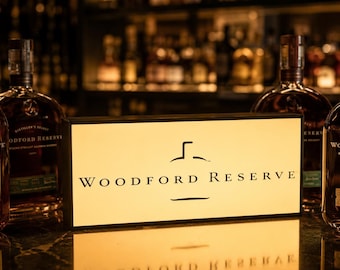 Woodford Reserve LED Light Box | 3D Printed USB Powered Whiskey Sign | Bourbon Bar Decor | Home Bar Light | Bourbon Lover Gift