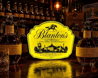 Blanton's geïnspireerde led-lichtbakbord, 3D-geprint bourbonbar-decor, whiskyliefhebber cadeau, thuisbarverlichting, bord mangrot, display op USB-C-voeding
