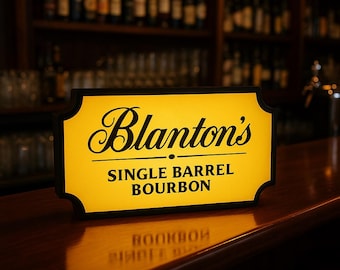 Blanton’s Kentucky Bourbon-Style Light Box | Whiskey Bar Decor | Single Barrel Inspired LED Sign | Home Bar Gift