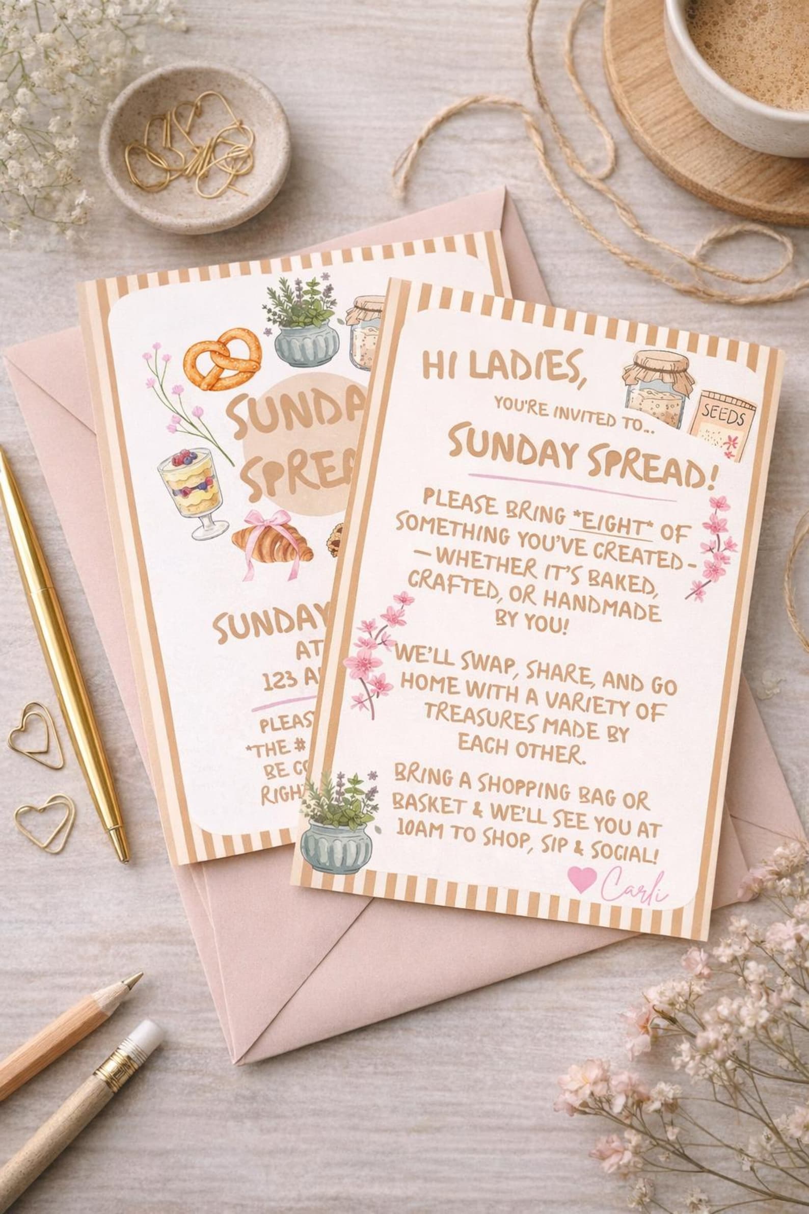 Sunday Spread (swap) Invitation Template - Etsy
