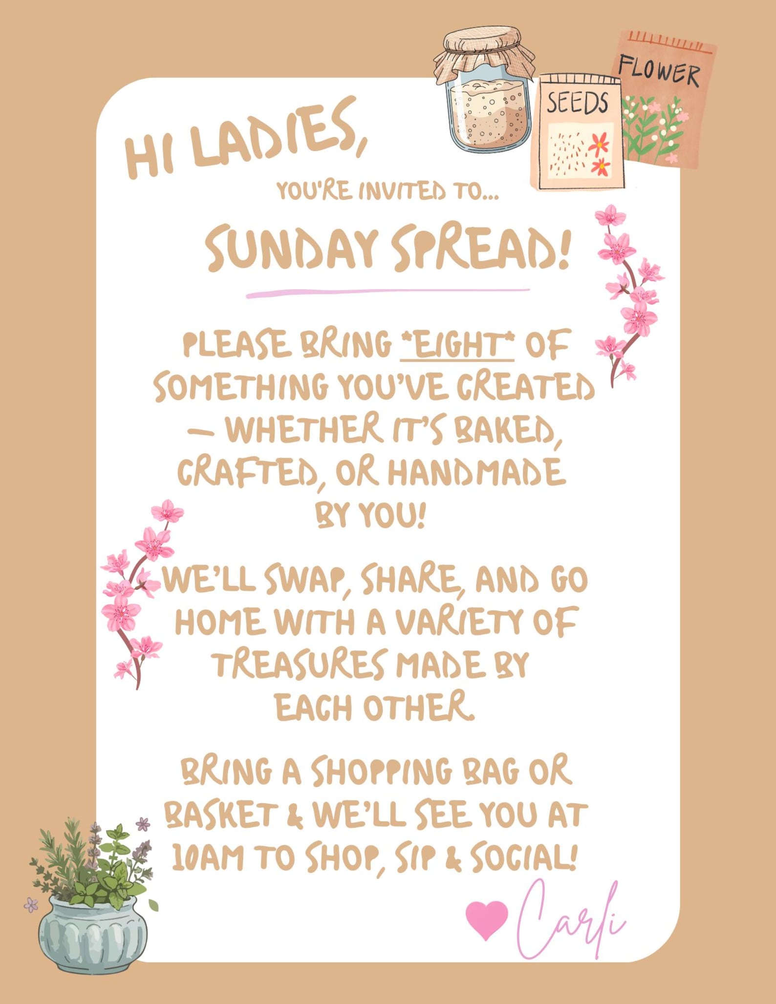 Sunday Spread (swap) Invitation Template - Etsy