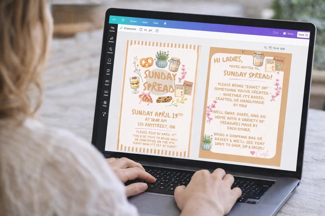 Sunday Spread (swap) Invitation Template - Etsy