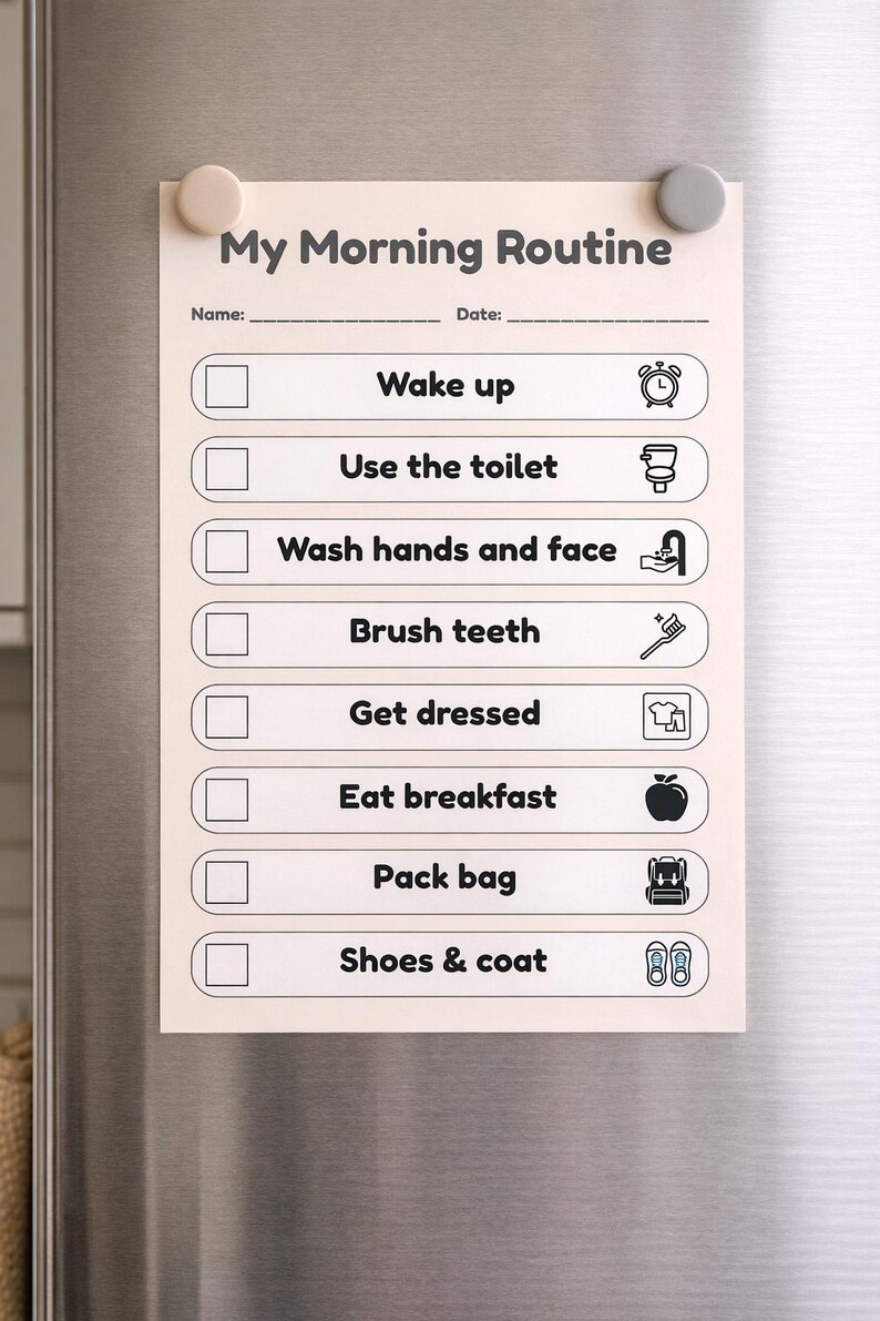 Daily Routine Sen Template SEN Morning Routine Chart Canva Editable - Etsy