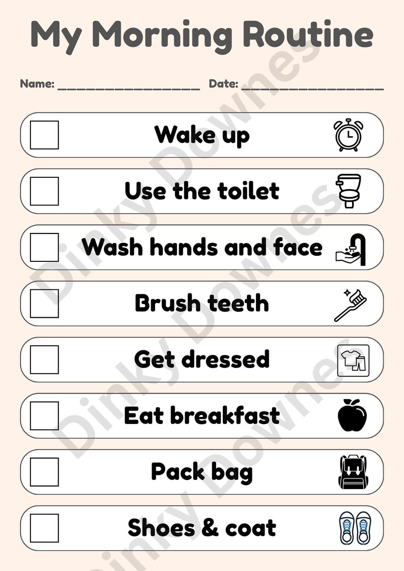 Sen Routines Chart SEN Morning Routine Chart Canva Editable - Etsy