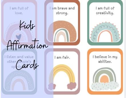 store product block Kids Affirmation Cards Printable | Positive Affirmations for Kids | Confidence & Mindfulness Cards poster