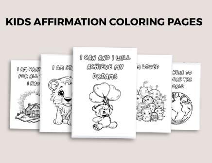 store product block Kids Affirmation Coloring Book Printable | Positive Affirmations & Mindfulness Coloring Pages for Children poster
