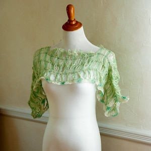 Hand Knit Cropped Sweater Hand Knit Dance Sweater Green Cropped Sweater