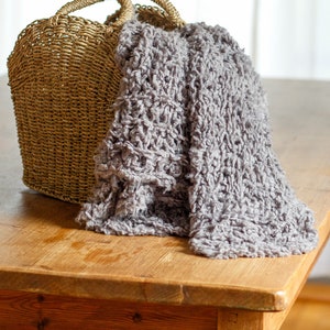 Knit Gray Throw Blanket