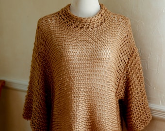 Poncho Sweater Oversized Hand Knit Sweater Poncho