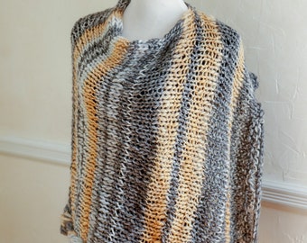 Hand Knit Poncho Cabled Poncho Poncho Handknit Sweater