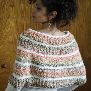 Hand Knit Poncho Knit Hand Crochet Sweater Knit Sweater Spring Sweater XSmall/Small