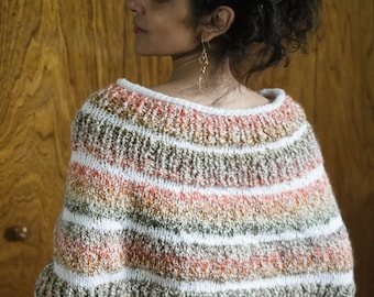 Hand Knit Poncho Knit Hand Crochet Sweater Knit Sweater Spring Sweater XSmall/Small