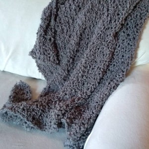 Knit Gray Throw Blanket image 3