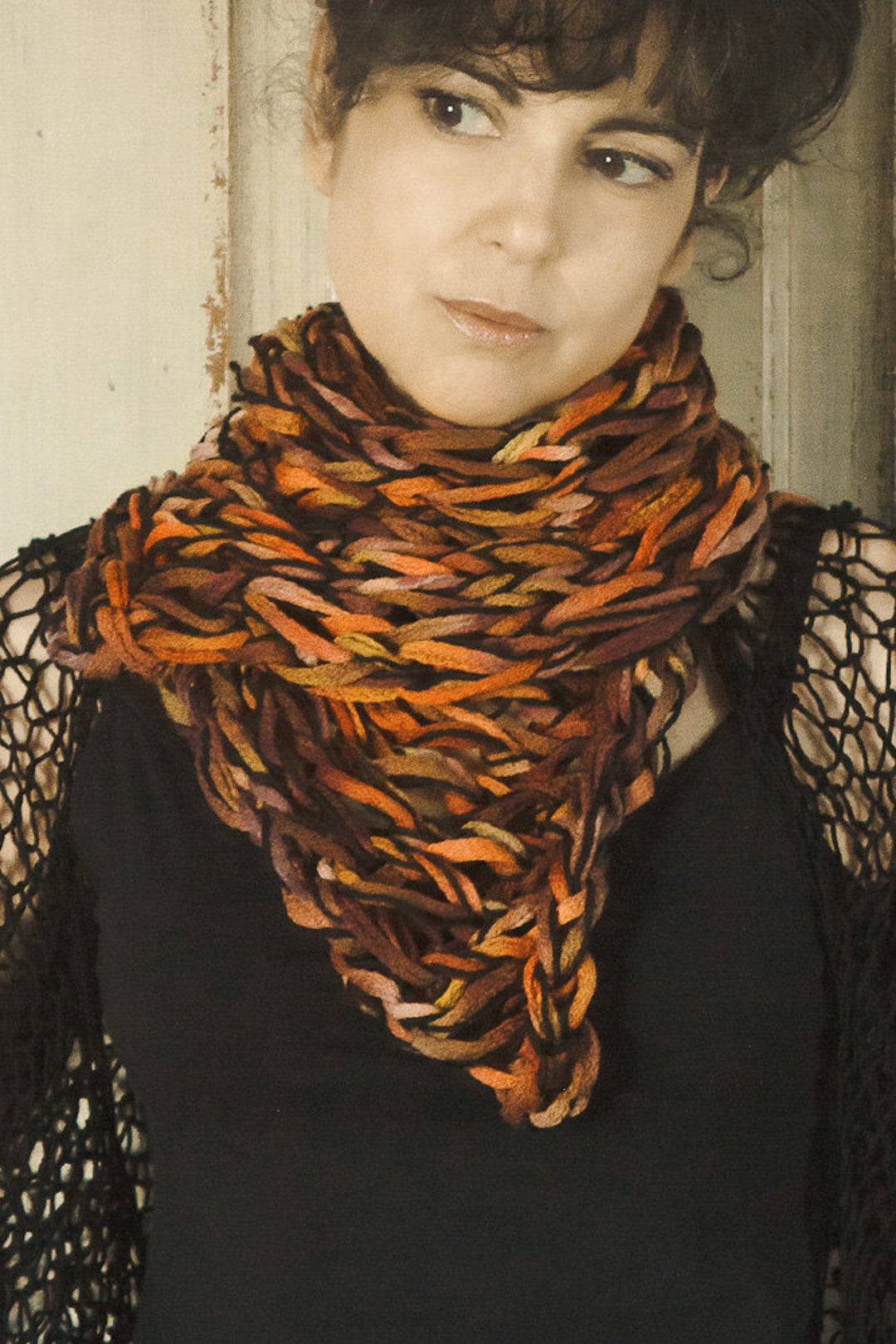 Hand Knit Scarf Knit Scarf Chunky Knit Scarves Women Accessories Etsy