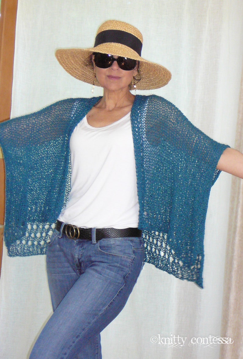 Summer Fling Topper KNITTING PATTERN Sweater Knitting Pattern Hand Knit Sweater Pattern image 2