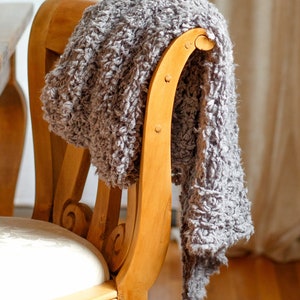 Knit Gray Throw Blanket image 2