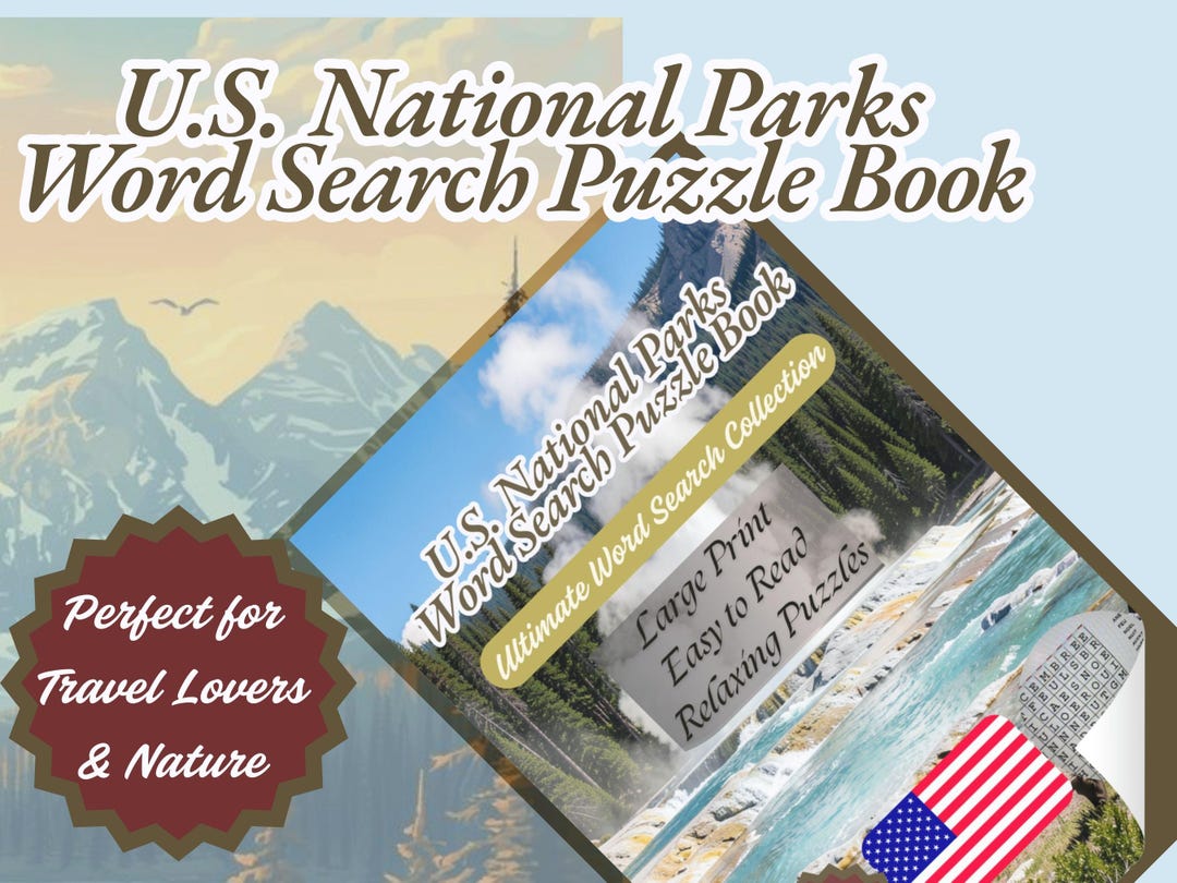U.S. National Parks Word Search Puzzle Book | 55 Large Print Puzzles ...
