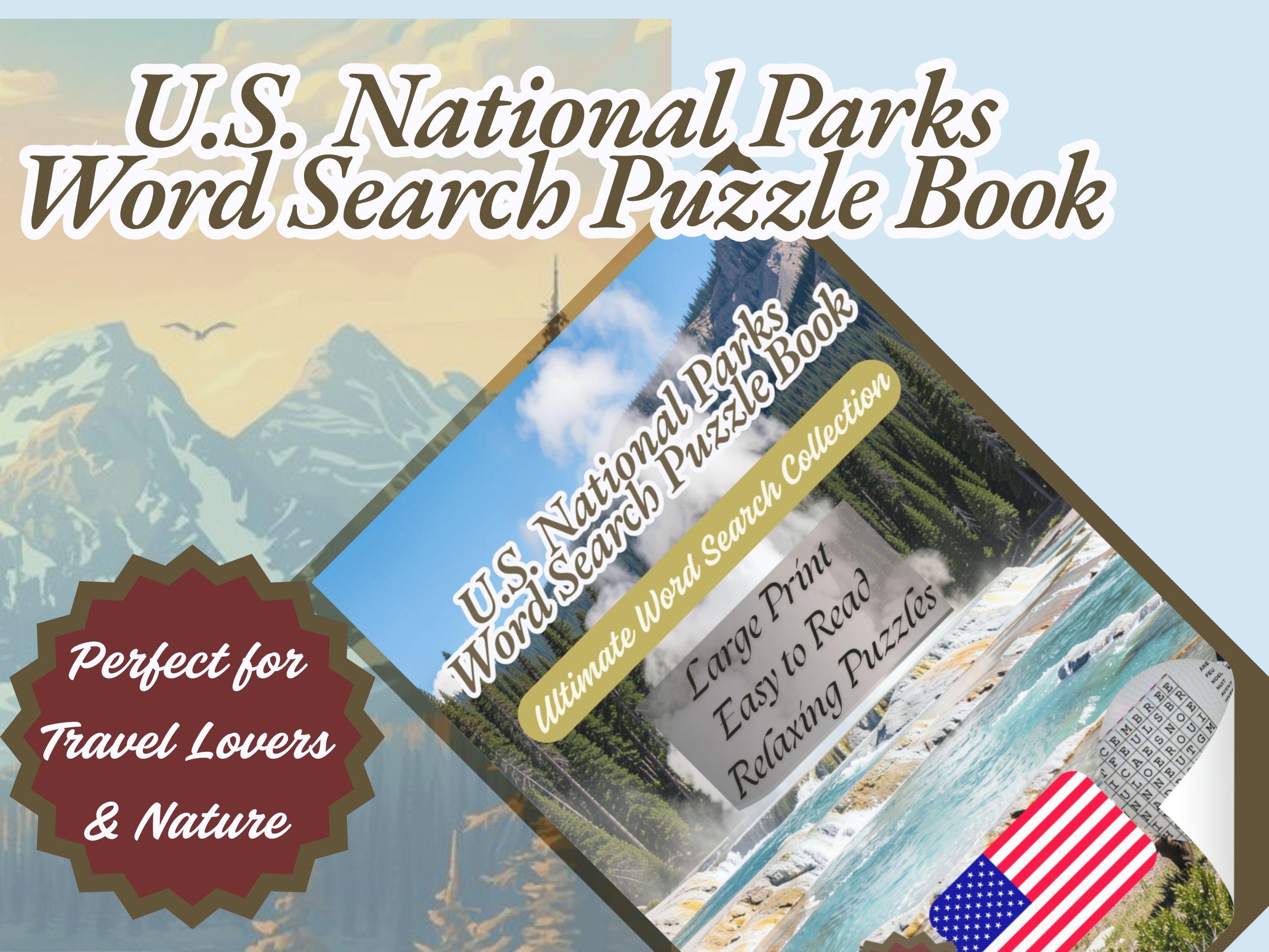 U.S. National Parks Word Search Puzzle Book | 55 Large Print Puzzles ...