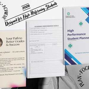 High Performance Student Planner Printable PDF | 125 Page Academic System | Study Planner | GPA & Grade Tracker | College Planner