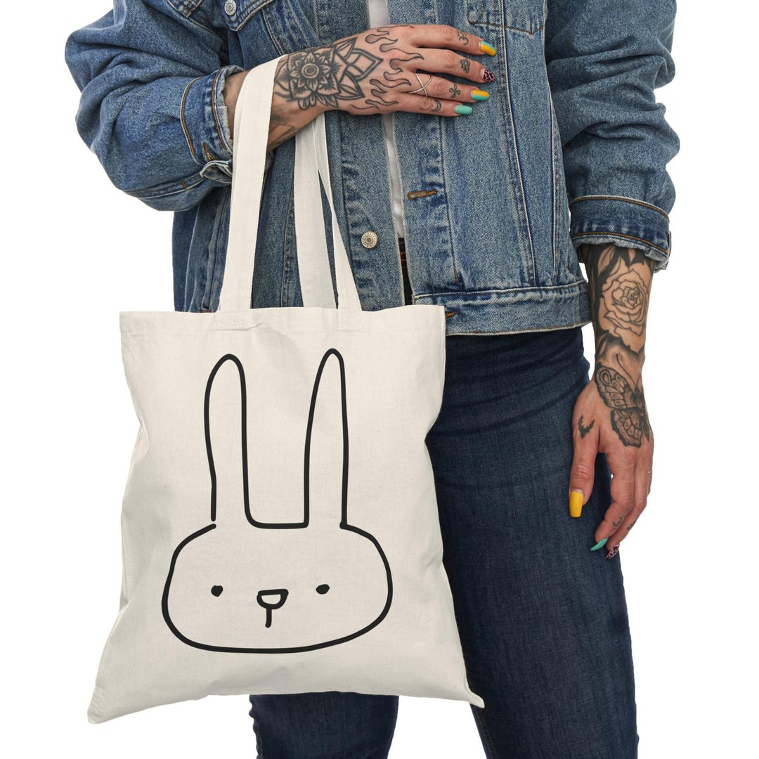 Pixie Rabbit Bag Bunny Tote Bag | Minimalist Rabbit Design - Etsy