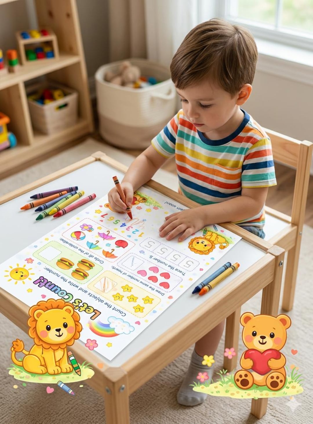 Printable Kids Activity Book - Preschool Learning Binder, Toddler Busy ...