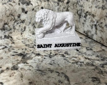 Saint Augustine Bridge Lions Statue – Marble Style History Souvenir