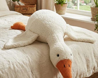 Amigurumi Goose Pattern PDF | Large Crochet Duck Toy | Giant Sleepy Goose Pillow | Handmade Stuffed Animal Instructions | English Pattern