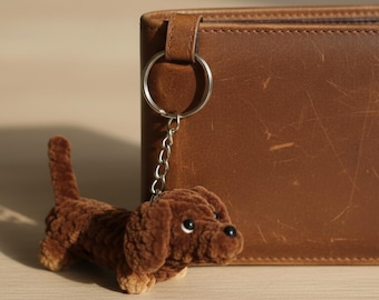 Crochet Dachshund Pattern, Amigurumi Dog Keychain PDF, Sausage Dog Tutorial, DIY English Pattern, Cute Puppy Pet Toy