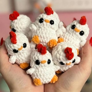 Mini Huhn Häkelanleitung | Low Sew Amigurumi Huhn PDF | Mollige Osterküken Anleitung | Tolles Plüschtier auf dem Bauernhof | Anfängerfreundlich