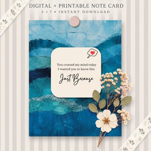 Biglietto d'auguri digitale e stampabile "Ti penso" / Messaggio senza un'occasione particolare