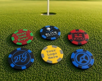 Custom Poker Chip Golf Ball Marker - Personalized with Your Logo or Slogan