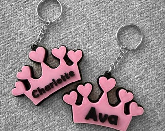 Custom Princess Crown Keychain | Personalized Name Keychain