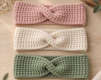 Blush Pink Headband Crochet Pattern | Easy Crochet Headband Pattern | Headband | Ear Warmer | PDF Instant Download | US Terms