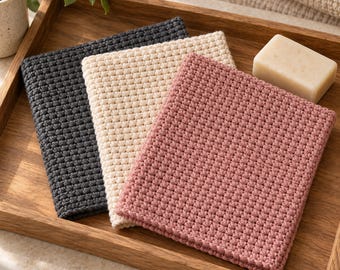 Crochet Hand Towel Pattern, Charcoal Hand Towel, Easy Beginner Kitchen Towel, Farmhouse Kitchen Decor, PDF Instant Download