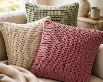 Dusty Rose Griddle Pillow Crochet Pattern | PDF Pattern | Easy Crochet | Reading Nook | Instant Download | Cushion Cover | US Terms