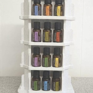 4-Tier Rotating Essential Oil Organizer – Fits 15ml, 10ml Bottles, Roll-ons