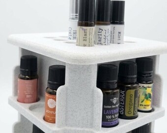 4-Tier Rotating Essential Oil Organizer – Fits 15ml, 10ml Bottles, Roll-ons