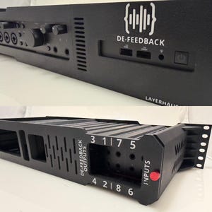 Custom NUC RackMount Gehäuse für De-Feedback Option 2 NUC + Focusrite 18i16 | 19 "Breit 2RU Hoch