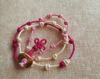 Korean maedeup bracelet triplet three colored knot bracelet