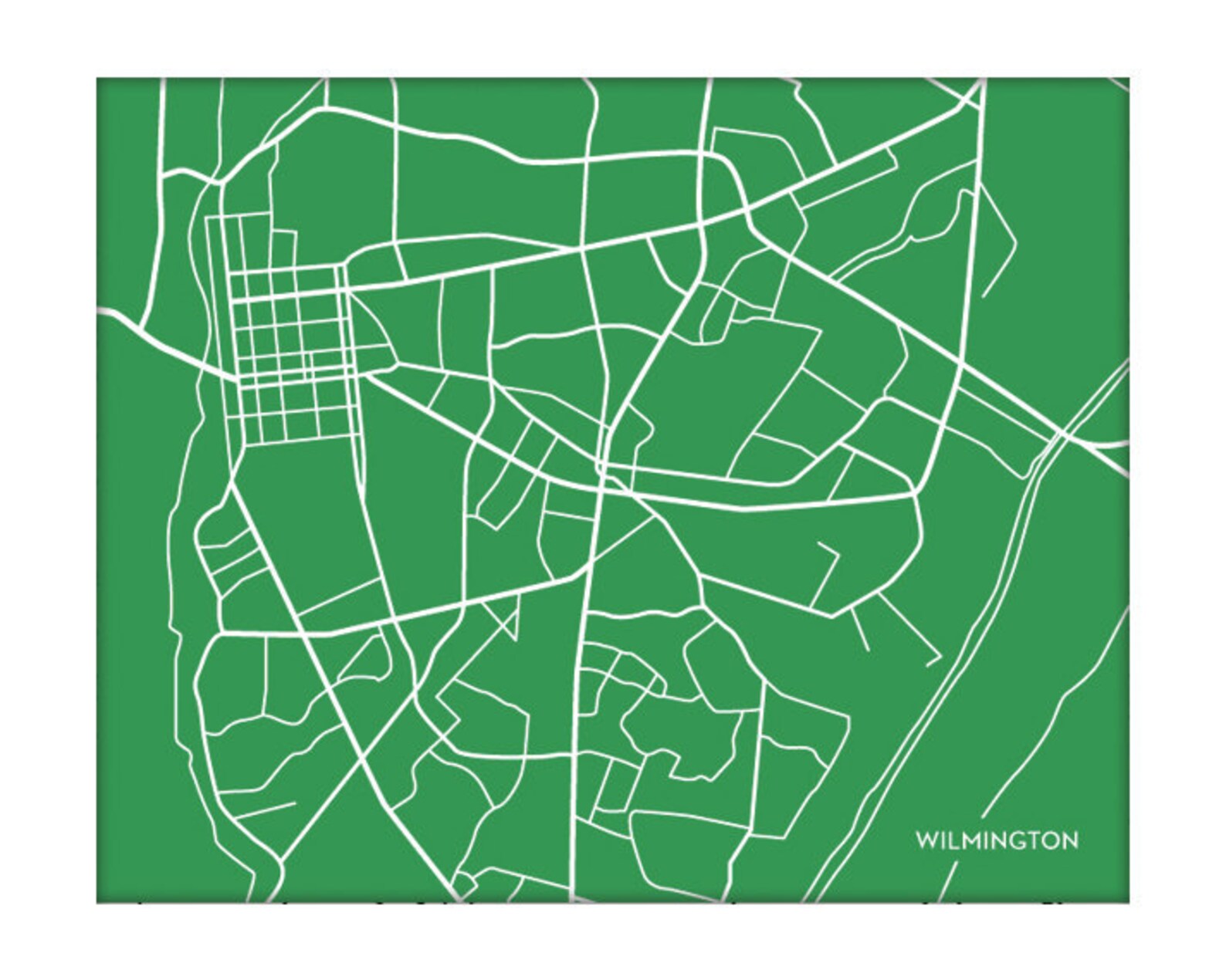 Wilmington, NC City Map Wall Art / UNC Wilmington Digital Print / 8x10