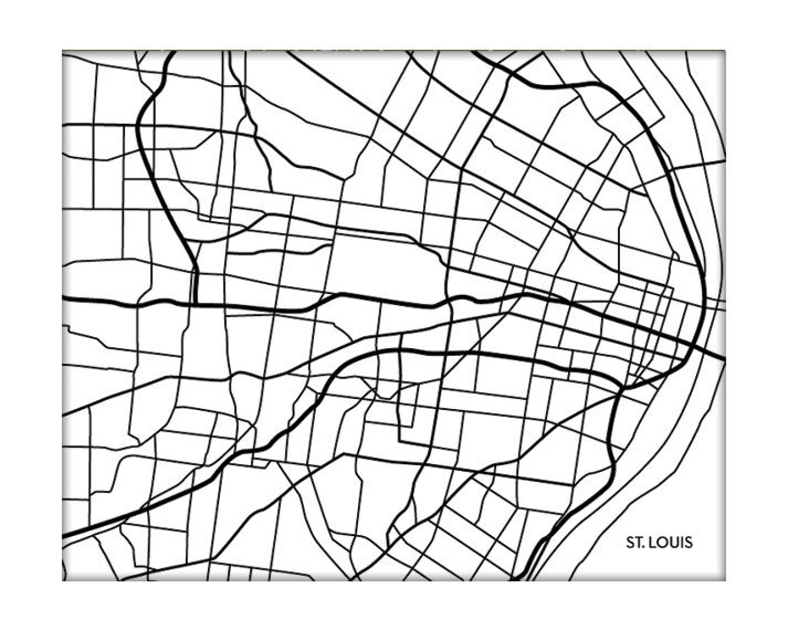 St. Louis Map City Print / Missouri Custom Map Wall Art / 8x10 - Etsy