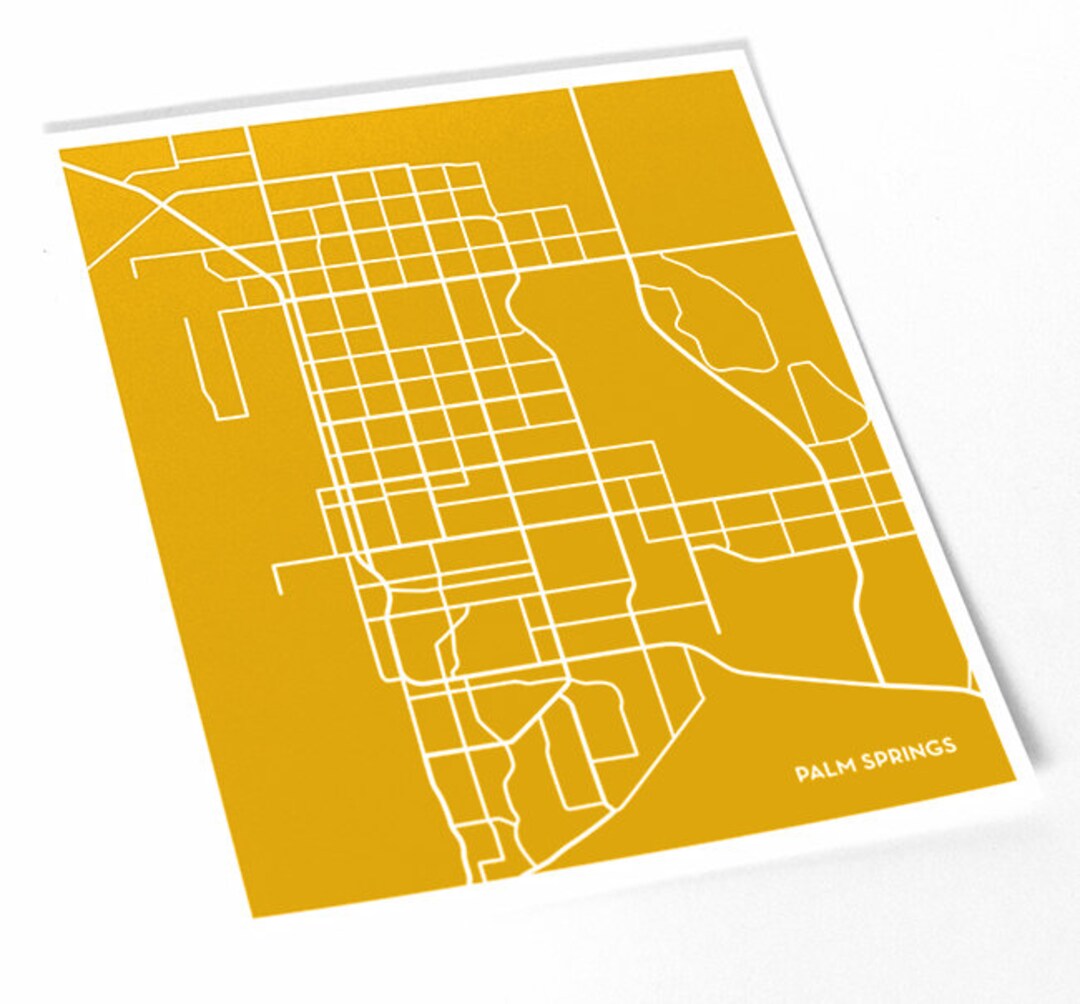 Palm Springs City Map Art Print / California Print Map Poster / 8x10 ...