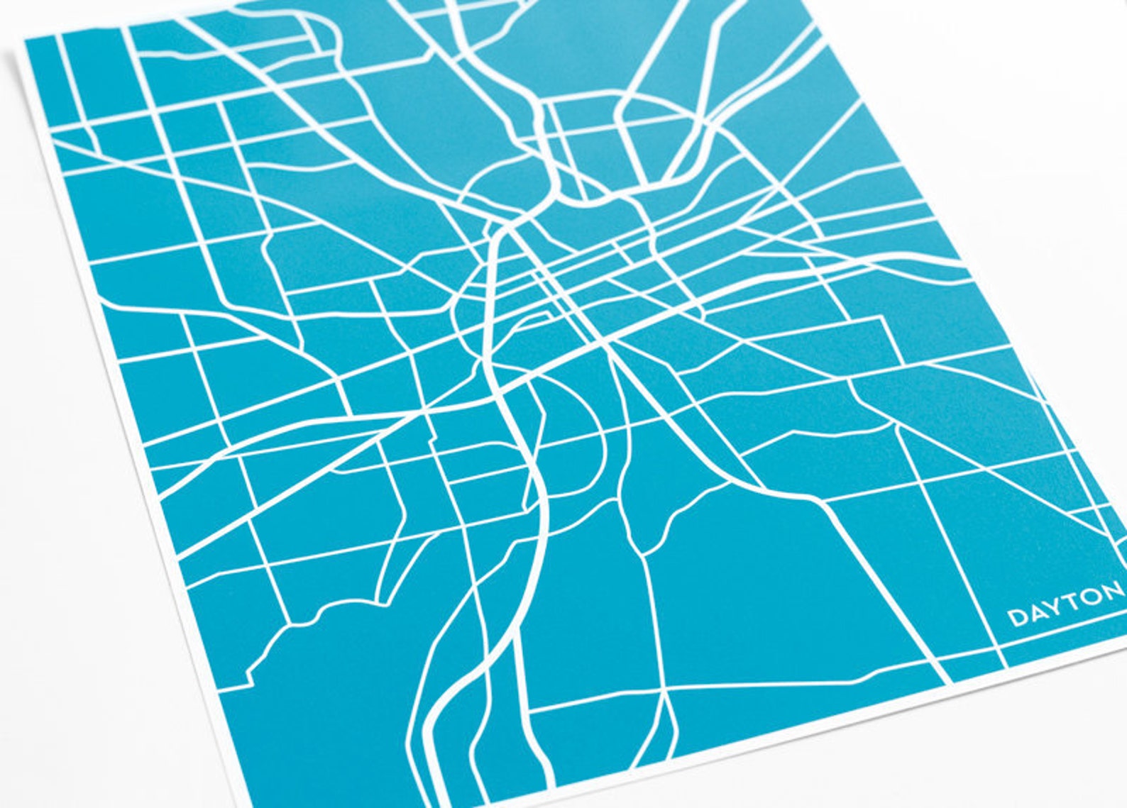 Dayton Ohio Map Print Wall Art / University of Dayton Line Art Dorm Decor / 8x10 / Customized ...