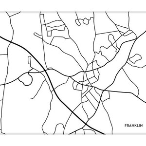 Franklin, MA City Map Art Print / Massachusetts Map Print Custom Artwork / 8x10 Digital Print ...