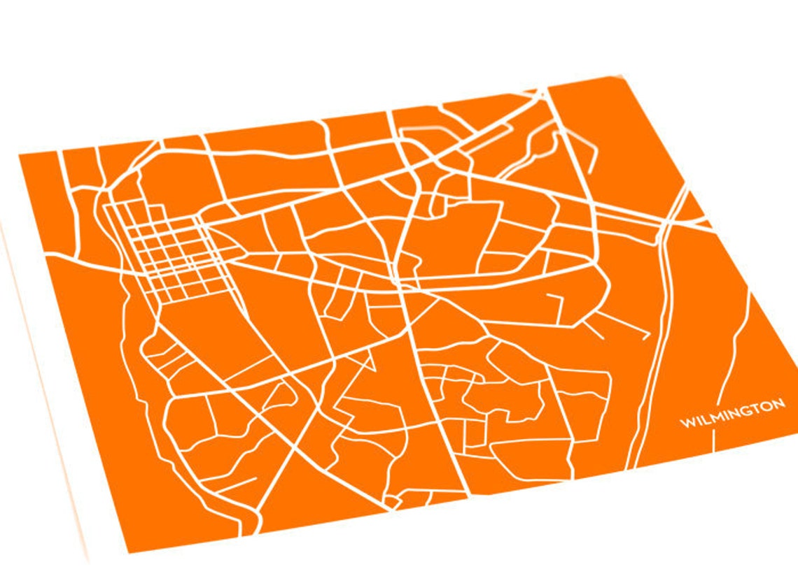 Wilmington, NC City Map Wall Art / UNC Wilmington Digital Print / 8x10