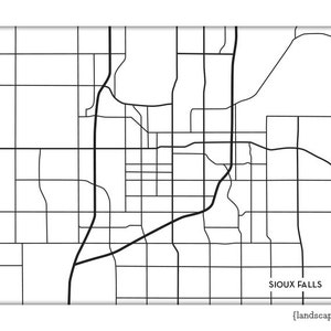 Sioux Falls SD City Art Print / South Dakota Map Poster Geometric Art / 8x10 Digital Print ...