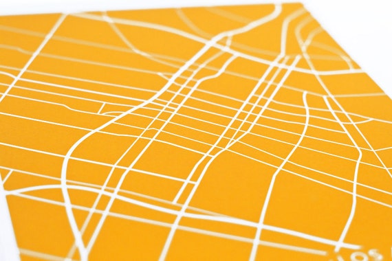 Los Angeles Map Art Print 8 x 10